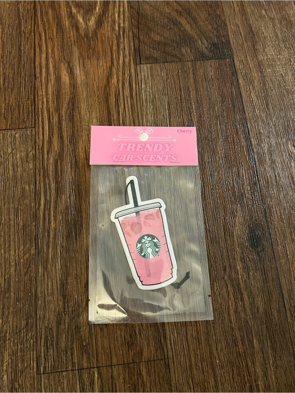 🩷☕ Pink Starbucks Drink Car Air Freshener – Cherry Scent
